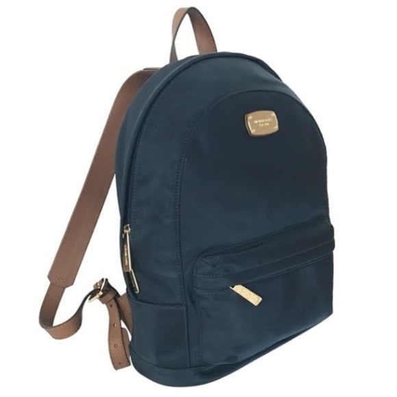 MICHAEL KORS Backpack Navy Nylon Saddle Saffiano Leather Straps JET SET MRSP$298 main image 10